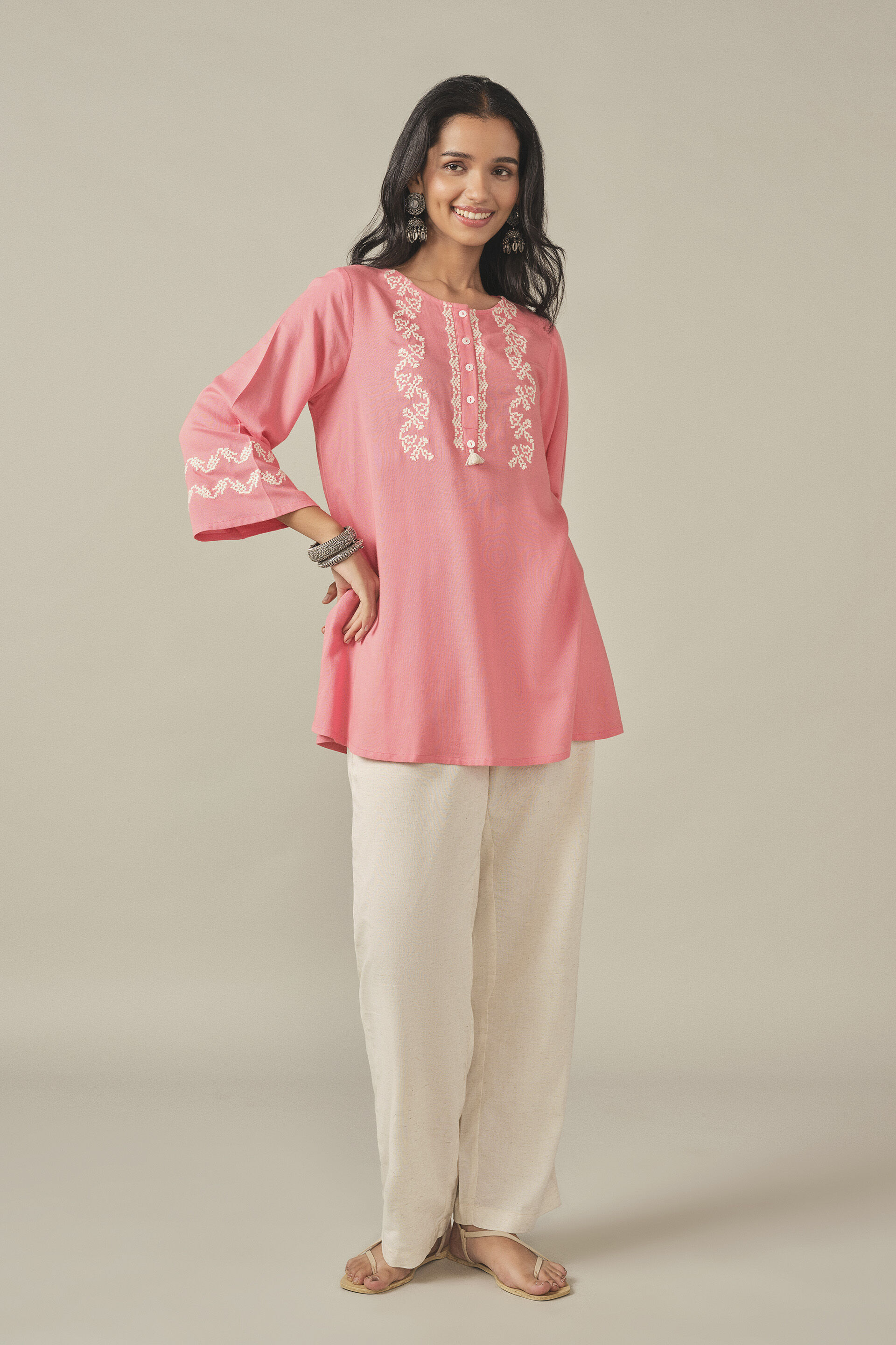 A-line Tunic in Pink, Pink, image 5